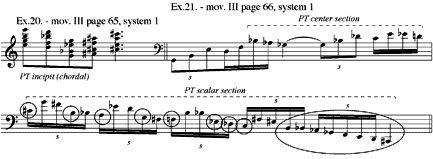 Ex.20. – mov. III, page 65, system 1; Ex.21. – mov. III, page 66, system 1
